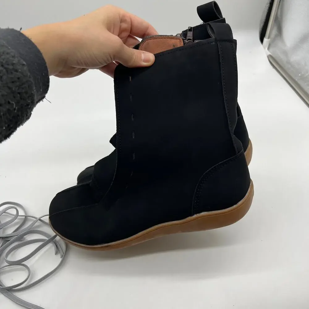 Ankle Boots Round Toe Casual Comfortable Lightweight Black Size 9US /40CN